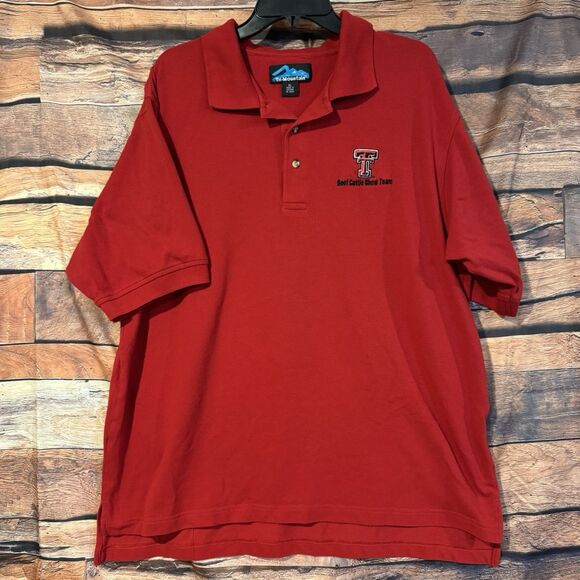 Texas Tech Beef Cattle Show Team Polo Shirt Red Tri-Mountain Men's Size XL - Picture 1 of 7